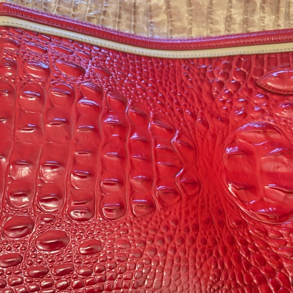 Brahmin Red and Tan Croc-Embossed Tote - Picture 9 of 10